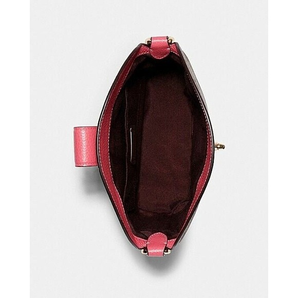 NWT Coach c2817 Addie Crossbody In Signature Canvas Khaki Fuschia Org $328 - Picture 11 of 12